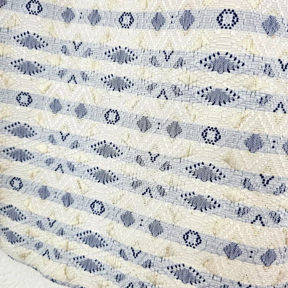 J. CREW F Women Sz 10 Gold Blue White Metallic Jacquard Brocade Skirt Lined Zip - Picture 8 of 10